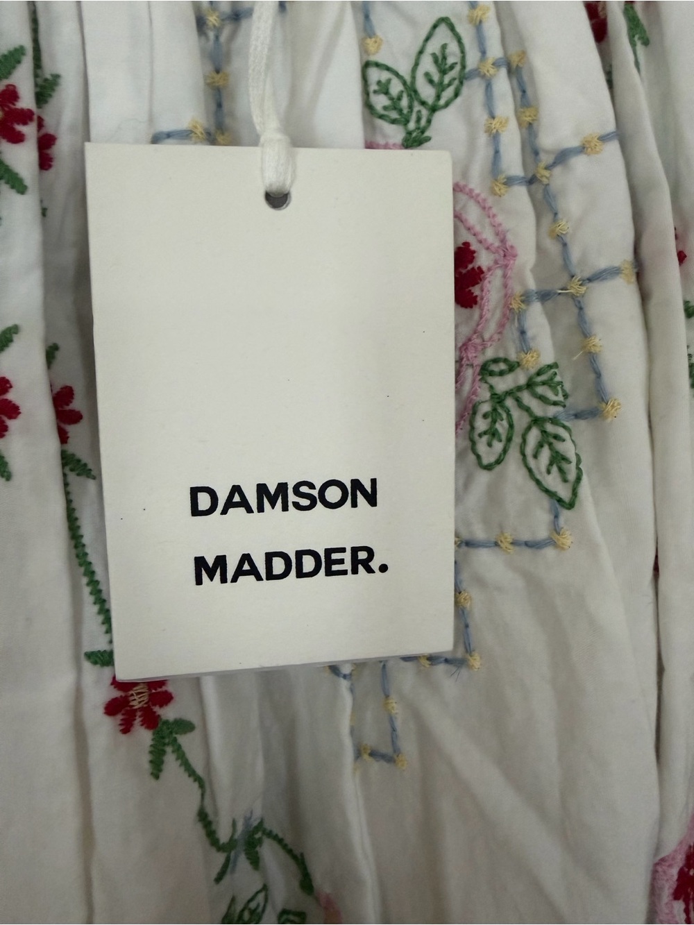 Damson Madder Lulu Embroidered Mini Dress featuring all-over rose embroidery - Picture 4 of 4